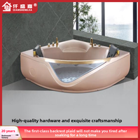 Baignoire autoportante moderne et confortable en acrylique avec fonction massage et drain pour la maison, l'hôtel et les petits appartements – Constant