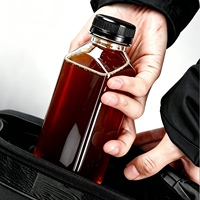Bouteille carrée en PET avec bouchon à vis pour sodas, jus, café et boissons aux fruits – Option logo personnalisé
