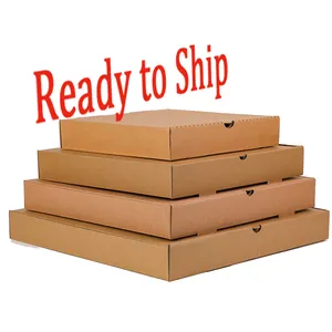 Brown Paper Pizza Boxes Large Design Printer Cheap 6/7/8/9/10/11/12/13/16/18 Inch Kraft All Size Packaging Box For Pizza