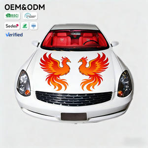 Autocollant personnalisé en vinyle dégradé renard à <span class=keywords><strong>neuf</strong></span> queues pour capot de voiture, décalcomanie mignonne créature mythique pour l'aménagement extérieur du véhicule - Product Image 3