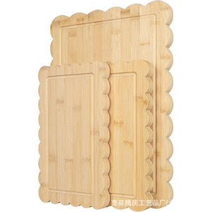 เขียงไม้ไผ่เต็งชิง ขอบหยัก สำหรับหั่นผัก ผลไม้ สเต็ก และอาหารอื่นๆ - Product Image 1
