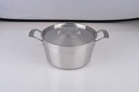Ensemble de casseroles en acier inoxydable et aluminium de qualité supérieure, classique, sain et écologique, 4 pièces, comprenant une casserole, une cocotte et une poêle à frire