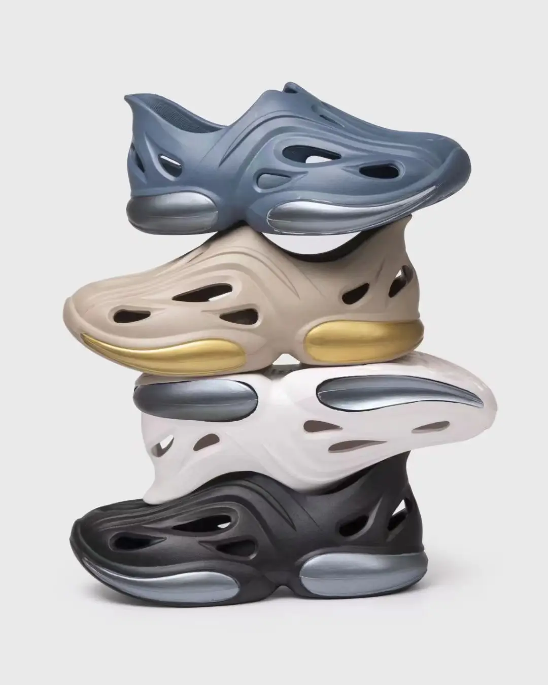 Mode umwelt freundliche biologisch abbaubare 3D-Druckschaum EVA Runner Schuhe Outdoor Sport Barfuß Slides Kissen Schaum Läufer