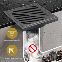 Drain de sol de douche carré commercial anti-odeur sur mesure en acier inoxydable avec insert en carrelage