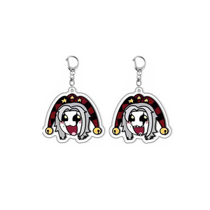 Llavero de acrílico de plástico con diseño de Pierrot, Arlequín, grotesco, de circo, de dibujos animados, de moda, recuerdo, venta al por mayor - Product Image 3