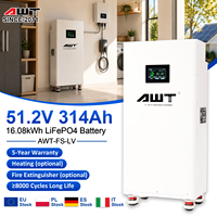 للبيع بالجملة في مخزون الاتحاد الأوروبي بطارية ليثيوم شمسية DIY 15Kwh 16KWH 48V 280Ah 314Ah نظام طاقة منزلي Lifepo4