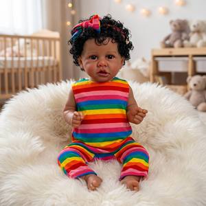 BAkwbwBY Fabricant Poupée Bébé Reborn Réaliste Noire Personnalisée 22 pouces Corps Entièrement en Vinyle <span class=keywords><strong>Lavable</strong></span> Poupée Nouveau-né <span class=keywords><strong>pour</strong></span> Éducation et Collection - Product Image 1