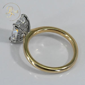 Anello solitario testa platino vendita calda Vvs Lab sviluppato diamante taglio radiante 10K 14K 18K oro anelli di fidanzamento alta gioielleria - Product Image 1