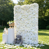 Mur de fleurs artificielles 3D Martina en roses blanches, toile de fond faite à la main en soie longue durée pour mariages, fêtes, événements, fête des mères, Nouvel An