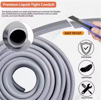 Conduite électrique flexible ENT en PVC gris, étanche aux liquides, tube corrugué non métallique, raccords