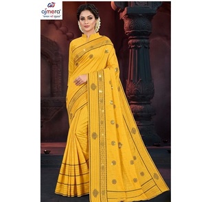 Sari traditionnel en coton Ajmera Suti imprimé, ethnique, pour usage quotidien, confortable, élégant, pour les fêtes, séchage rapide, toutes saisons, coupe classique pour femmes - Product Image 3
