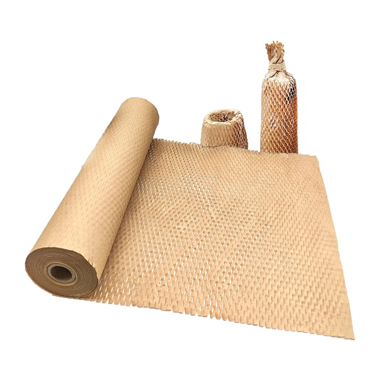 Factory Wholesale 30cm 38cm 50cm Colorful Biodegradable Foldable Gift Wrapping Honeycomb Kraft Paper Roll Packaging