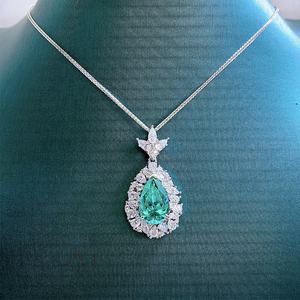 สร้อยคอจี้พลอยทรงหยดน้ำ 10x14 มม. เครื่องประดับพลอยสีสำหรับผู้หญิงที่ไม่เหมือนใคร |   การออกแบบที่เรียบง่ายและมีสไตล์ - Product Image 2