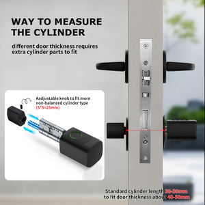 Cerradura <span class=keywords><strong>de</strong></span> cilindro Euro inteligente controlada por la aplicación | Tamaño ajustable, fácil instalación para la actualización <span class=keywords><strong>de</strong></span> <span class=keywords><strong>puertas</strong></span> <span class=keywords><strong>antiguas</strong></span> - Product Image 4