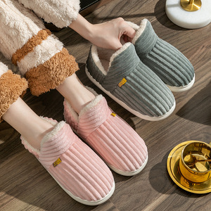 Chaussons d'intérieur chauds en coton pour enfants, femmes et hommes, antidérapants, doublure polaire Mao Mao, semelle TPR, collection automne-hiver - Product Image 3