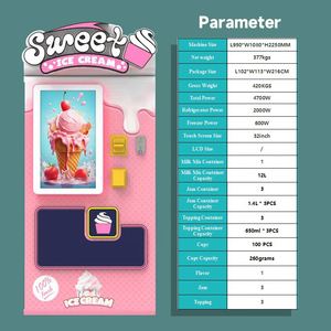 Distributeur automatique de crème glacée molle IPLAYSMART Robot entièrement automatique en acier inoxydable avec écran tactile de 32 pouces, capacité de 85 pièces, fabriqué en Chine - Product Image 3