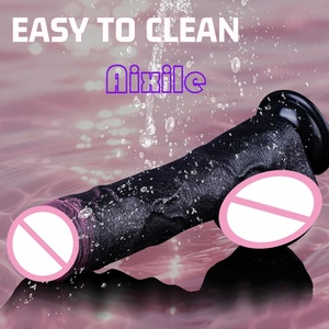 Dildo Realista Negro con Eyaculación y Fuerte Ventosa para Punto G y Juego Anal, con Prepucio, para Hombres, Mujeres y Gays - Product Image 3