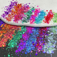 Polvo de purpurina semitransparente camaleón de colores, accesorios para uñas, polvo brillante hecho a mano, juguete fluido de ilusión, PET que cambia de color