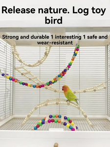 Özelleştirilmiş <span class=keywords><strong>2026</strong></span> Trendi Çevre Dostu Doğal Çam Ahşap Papağan Çiğneme Oyuncakları Seti Yem Arama Kafesi Asılı Zihinsel Stimülasyon Toptan Satış - Product Image 2