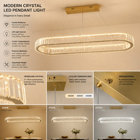 Lustre suspendu ovale en cristal or champagne Eagle Rise avec interrupteur à bascule, certifié SAA, pour manoir de luxe