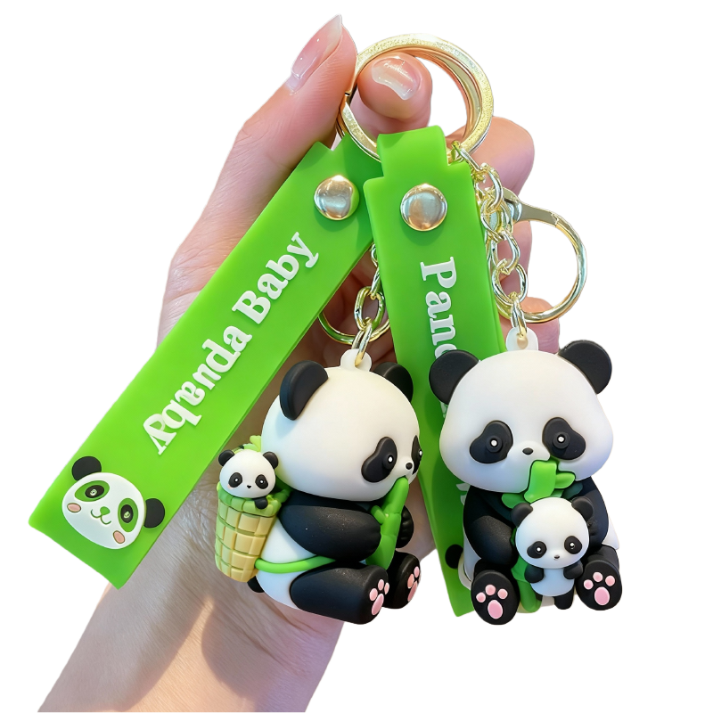 Customized Cartoon Giant Panda Keychain Soft PVC Waterproof in Creative Cute Style for Book Bag Hanging Wholesale