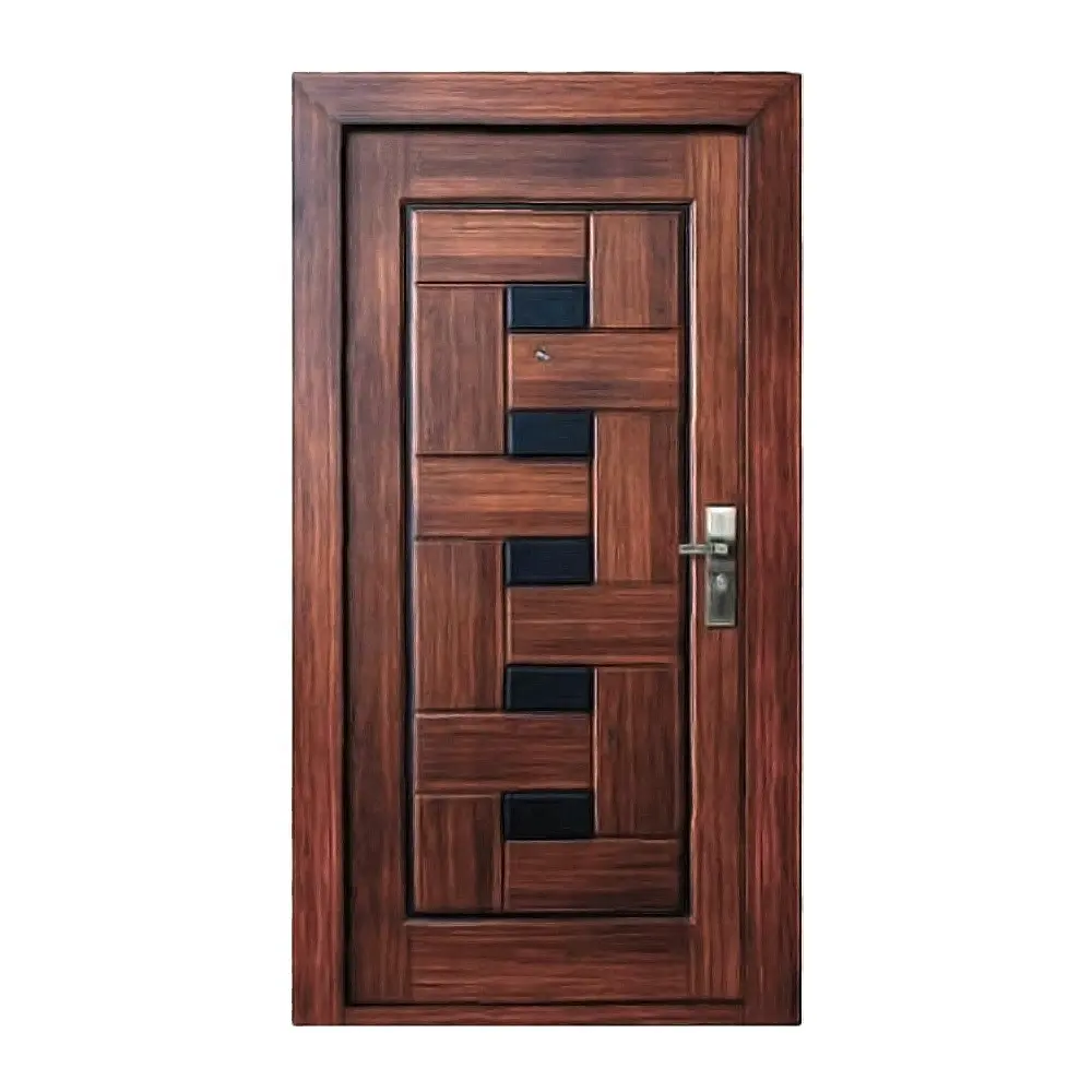 Puerta de entrada de Metal de hierro para Exterior, puerta de seguridad de acero de diseño turco, individual y doble, de fábrica China, a la venta