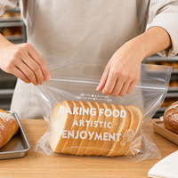 Sacs d'emballage en plastique transparents personnalisés pour pain de mie, avec fermeture éclair et poignée de transport, pour boulangerie (vente en gros)