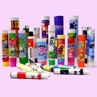 Tube d'emballage léger en aluminium-plastique pour chewing-gum, diamètre 12,7-35 mm, bouchon à vis, graphisme personnalisé, protection UV, cosmétique et soins personnels