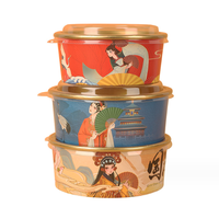 Bol en papier kraft pour soupe et salade à emporter avec logo personnalisé et feuille d'aluminium