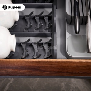 Cesta extraíble para gabinete <span class=keywords><strong>de</strong></span> cocina Supnei con cierre suave y estante para <span class=keywords><strong>platos</strong></span> - Product Image 3