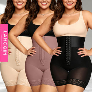LANGQIN Shorty gainant taille haute avec effet <span class=keywords><strong>ventre</strong></span> <span class=keywords><strong>plat</strong></span>, remonte-fesses et compression pour le remodelage corporel - Product Image 1