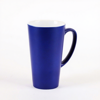 Grande tasse en céramique conique de 17 oz, sensible à la chaleur, avec revêtement magique, transfert de chaleur, mug changeant de couleur avec une grande poignée