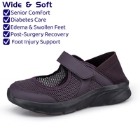 Chaussure pour pied diabétique femme, durable, légère, empeigne en mesh, semelle intermédiaire en EVA, semelle intérieure respirante, bout large, antidérapante, imperméable