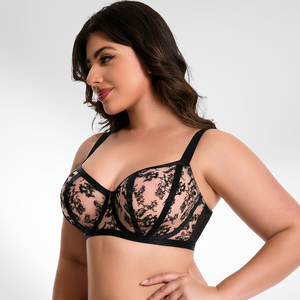 Vente directe d'usine 75 80 85 90 95 DEFGHIJK Soutien-gorge push-up sexy en dentelle à armatures réglables pour femmes grandes tailles - Product Image 5
