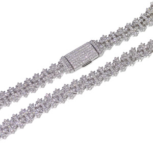 NUOYA Joyería <span class=keywords><strong>Fina</strong></span> Collar <span class=keywords><strong>de</strong></span> <span class=keywords><strong>Cadena</strong></span> <span class=keywords><strong>de</strong></span> Diamantes Iced Out <span class=keywords><strong>de</strong></span> 8.5MM Bañado en <span class=keywords><strong>Oro</strong></span> con Diseño <span class=keywords><strong>de</strong></span> Cruz y Circonitas Brillantes a la Moda <span class=keywords><strong>para</strong></span> Hombres y Mujeres - Product Image 4