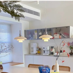 Lampe suspendue vintage en verre Rh, blanche, moderne, pour chambre à coucher, salle à manger - Product Image 4