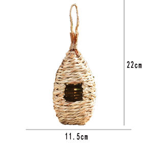 <span class=keywords><strong>Casa</strong></span> para Pájaros Hecha a Mano con Pasto Marino Natural, Nido de Pájaros Tejido Creativo, Decoración Colgante para Jardín, Refugio para Pájaros al Aire Libre - Product Image 3