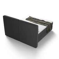 PZCN HOME EU-Stil Boxspringbetten mit Holzrahmen, getuftetem Design und Gaslift-Stauraumfunktion