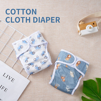 Vente en gros de couches en tissu pour bébé personnalisées avec logo et impression, couches en coton à boucles et crochets réutilisables pour nouveau-nés, couches en tissu AIO