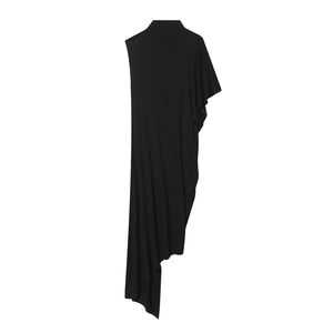 PB&ZA Donna 2026 Nuova Moda Chic <span class=keywords><strong>Camicetta</strong></span> <span class=keywords><strong>Monospalla</strong></span> con Collo Alto, Orlo Asimmetrico e Dettagli Stropicciati, Top Femminile in Tessuto - Product Image 2