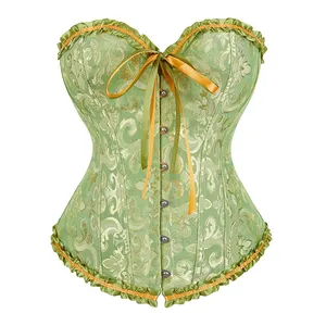 Vert taille formateur Jacquard Traditionnel femmes shapewear femmes shapers lenceria sexi étiquette privée personnalisé Corset