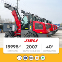 Chargeuse sur pneus télescopique diesel efficace de 2500 kg avec godet de 1,1 m³, chargeuse compacte articulée avec commande par joystick hydraulique