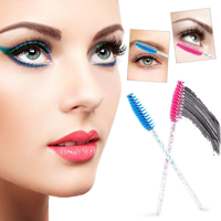 Hadiyah Beauté Vente en gros Fournitures d'extension de cils Brosse à cils diamantée Baguette à cils Brosses Baguettes de mascara jetables Ensemble de tubes