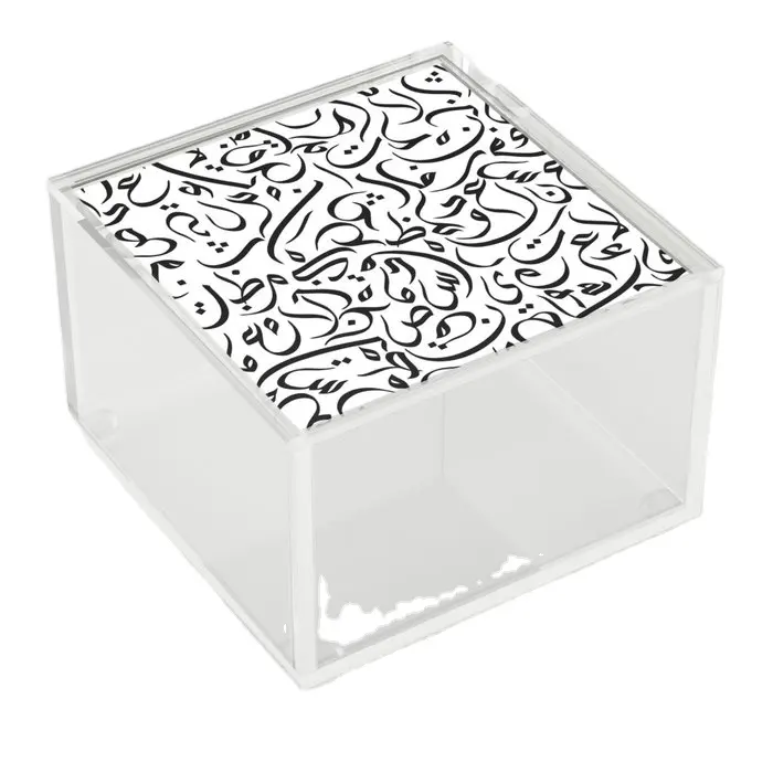 واضح الشوكولاته الحلو الحلوى صندوق تخزين صندوق أكرليك مع الخط العربي