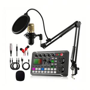 Mezclador de Tarjeta de Sonido de Audio Profesional y Juego de Micrófono, Kit de Transmisión en Vivo, Interfaz de Audio de Estudio, Transmisión - Product Image 1