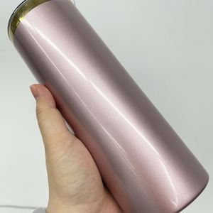 Gobelets de voyage isothermes en acier inoxydable à double paroi, couleur or rose brillant, 20 oz et 30 oz, pour gravure laser par sublimation - Product Image 4