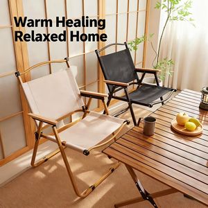 Silla de Jardín Plegable Portátil Kermit para Exteriores, Patio, Camping, Diseño Moderno de Tela Oxford, Madera Maciza y Metal de Aluminio - Product Image 2