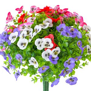 Vente en gros décoration d'intérieur pour mariage fleurs en soie fournies par l'usine feuilles d'eucalyptus artificielles fleurs fête des pères Halloween - Product Image 4
