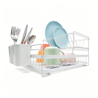 Étagère de rangement de cuisine pliable moderne et minimaliste en fer et plastique, double couche, multifonction, pour organiser les assiettes et les bols, portable
