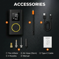 Compresseur d'air sans fil rechargeable 150 PSI avec affichage numérique, certifié CE, en ABS, avec lumière SOS d'urgence pour voiture, SUV, vélo et ballons